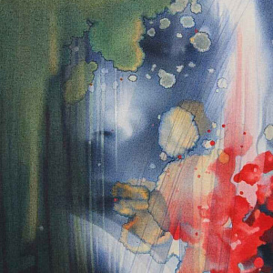 Итальянская картина EFFLORESCENZA . Фактурная штукатурка на алюминии. Художник Michela Gioachin.